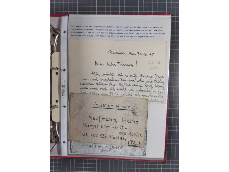 1941/47, umfangreiche Sammlung “Kriegsgefangenen- und Suchdienstpost” mit vielen verschiedenen Lagern, Zensuren, Überrolller,