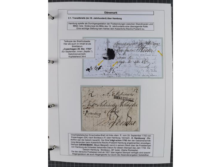 1662/1865 (ca.), most interesting collection with 68 covers, including mail routes between Hamburg and Copenhagen via Schlesw