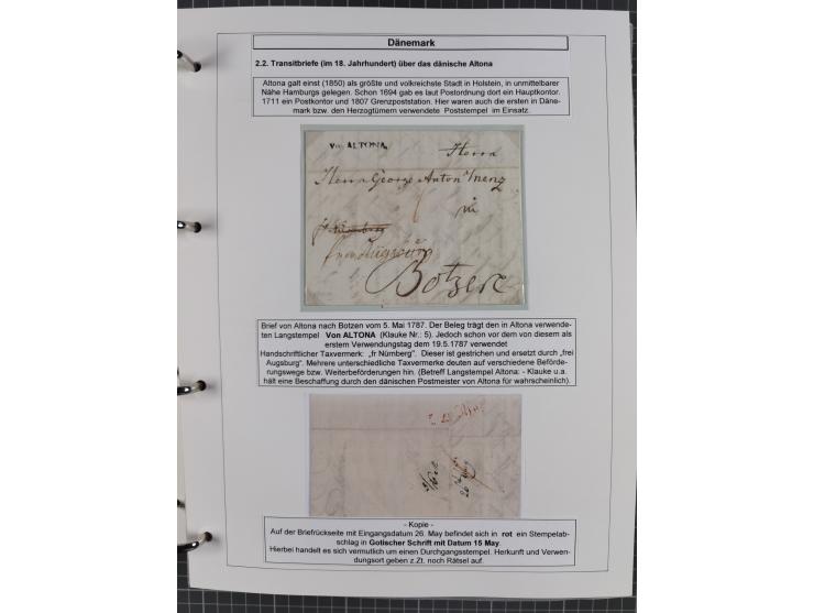 1662/1865 (ca.), most interesting collection with 68 covers, including mail routes between Hamburg and Copenhagen via Schlesw