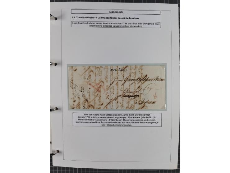 1662/1865 (ca.), most interesting collection with 68 covers, including mail routes between Hamburg and Copenhagen via Schlesw