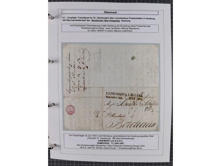 1662/1865 (ca.), most interesting collection with 68 covers, including mail routes between Hamburg and Copenhagen via Schlesw