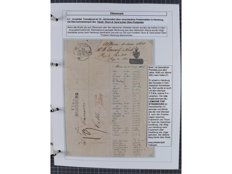 1662/1865 (ca.), most interesting collection with 68 covers, including mail routes between Hamburg and Copenhagen via Schlesw