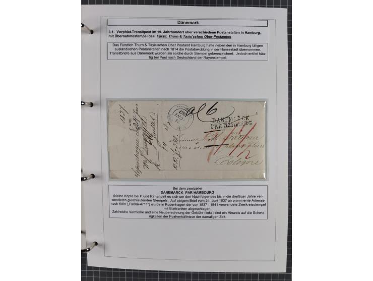 1662/1865 (ca.), most interesting collection with 68 covers, including mail routes between Hamburg and Copenhagen via Schlesw