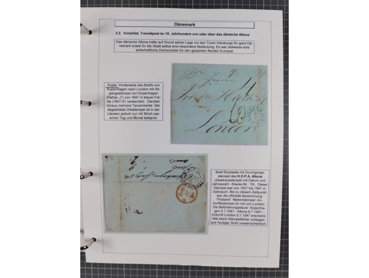 1662/1865 (ca.), most interesting collection with 68 covers, including mail routes between Hamburg and Copenhagen via Schlesw