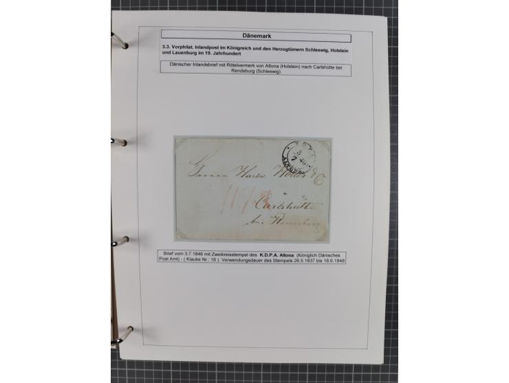 1662/1865 (ca.), most interesting collection with 68 covers, including mail routes between Hamburg and Copenhagen via Schlesw