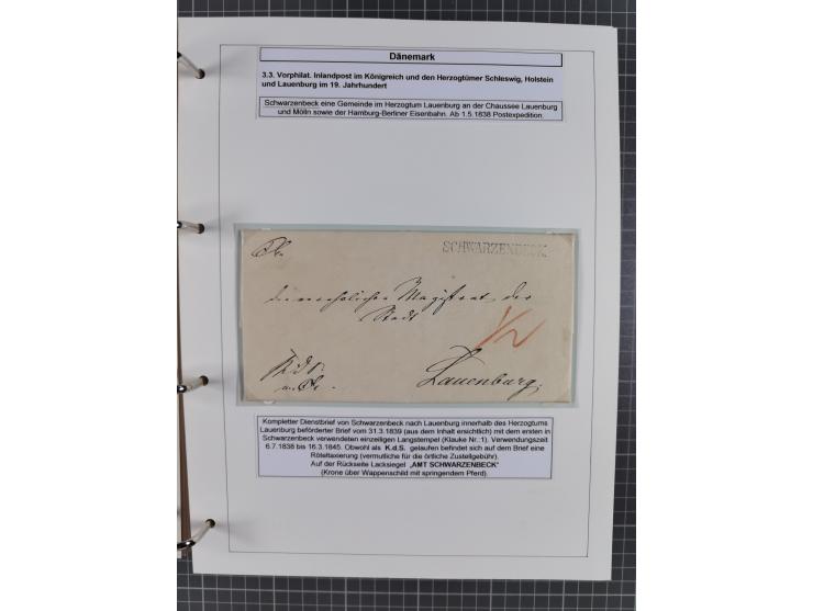 1662/1865 (ca.), most interesting collection with 68 covers, including mail routes between Hamburg and Copenhagen via Schlesw