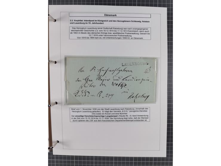 1662/1865 (ca.), most interesting collection with 68 covers, including mail routes between Hamburg and Copenhagen via Schlesw
