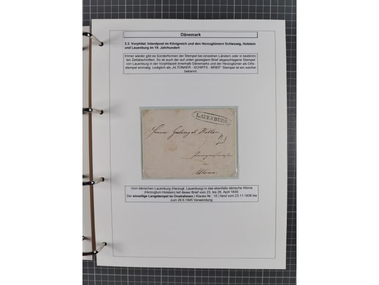 1662/1865 (ca.), most interesting collection with 68 covers, including mail routes between Hamburg and Copenhagen via Schlesw