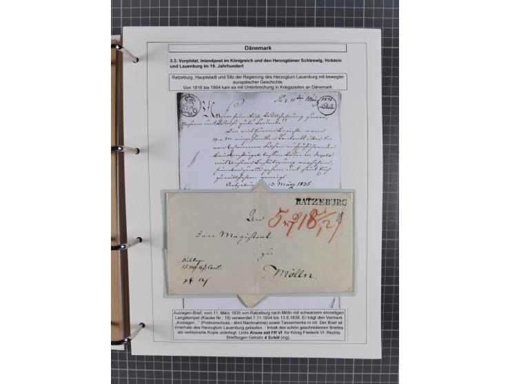 1662/1865 (ca.), most interesting collection with 68 covers, including mail routes between Hamburg and Copenhagen via Schlesw