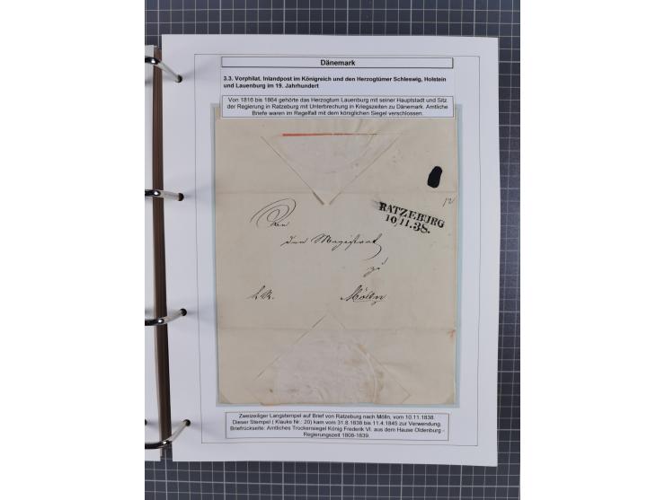 1662/1865 (ca.), most interesting collection with 68 covers, including mail routes between Hamburg and Copenhagen via Schlesw