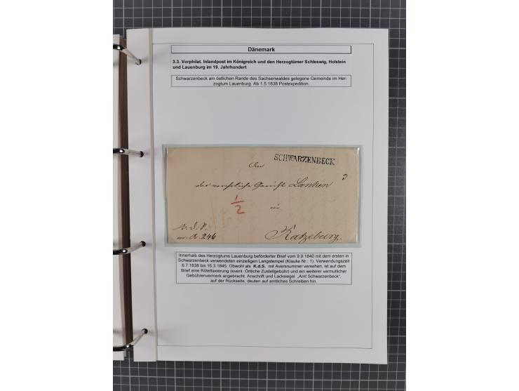 1662/1865 (ca.), most interesting collection with 68 covers, including mail routes between Hamburg and Copenhagen via Schlesw