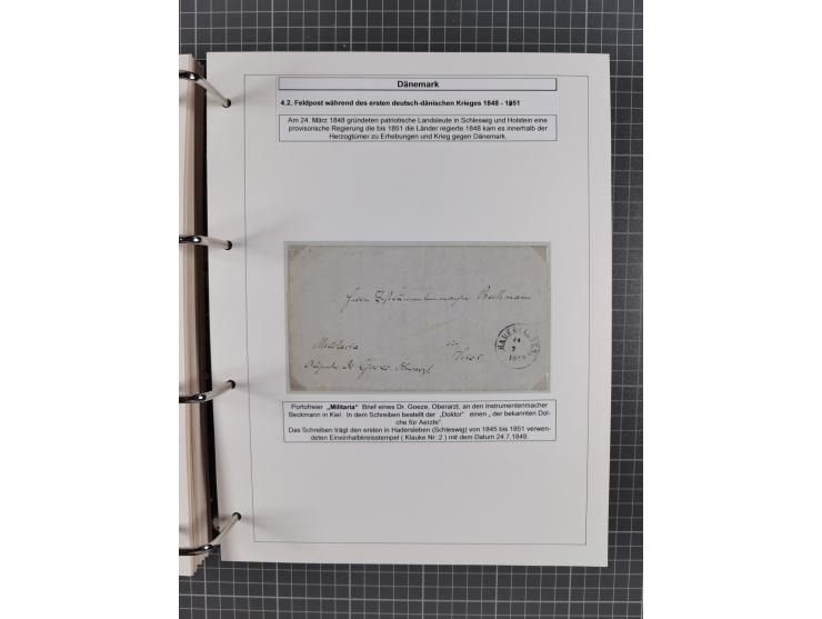 1662/1865 (ca.), most interesting collection with 68 covers, including mail routes between Hamburg and Copenhagen via Schlesw