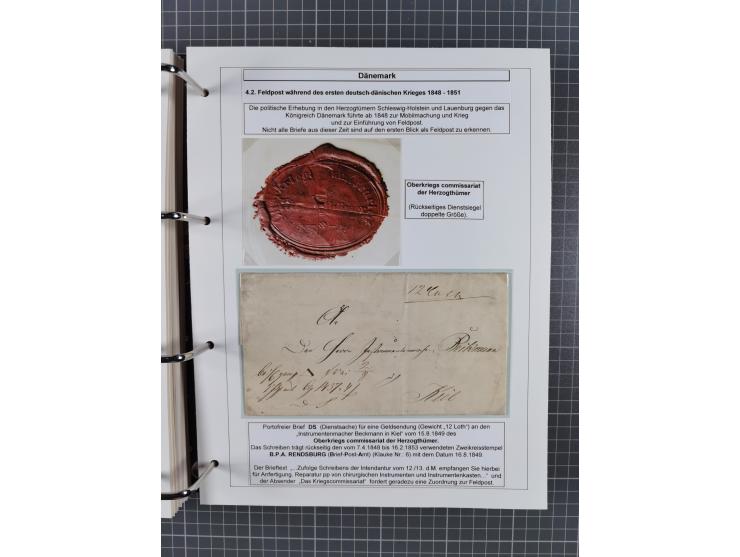 1662/1865 (ca.), most interesting collection with 68 covers, including mail routes between Hamburg and Copenhagen via Schlesw