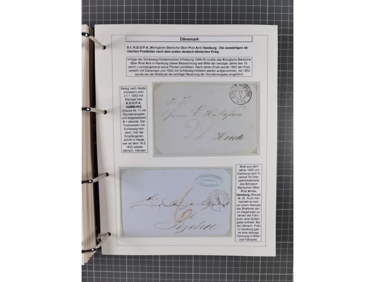 1662/1865 (ca.), most interesting collection with 68 covers, including mail routes between Hamburg and Copenhagen via Schlesw
