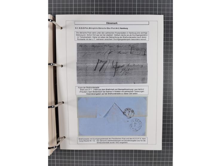 1662/1865 (ca.), most interesting collection with 68 covers, including mail routes between Hamburg and Copenhagen via Schlesw