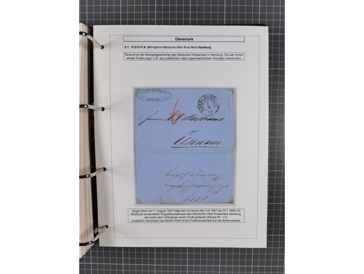 1662/1865 (ca.), most interesting collection with 68 covers, including mail routes between Hamburg and Copenhagen via Schlesw