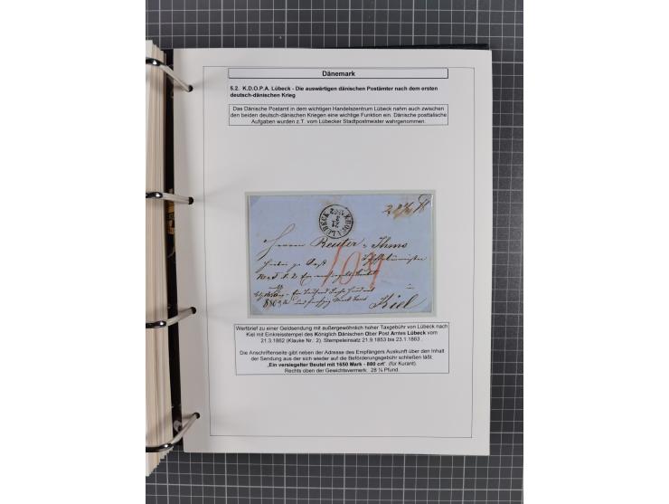 1662/1865 (ca.), most interesting collection with 68 covers, including mail routes between Hamburg and Copenhagen via Schlesw