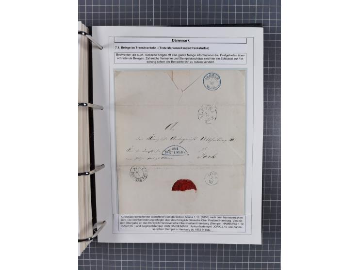 1662/1865 (ca.), most interesting collection with 68 covers, including mail routes between Hamburg and Copenhagen via Schlesw