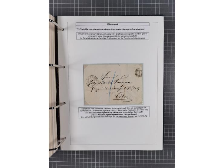 1662/1865 (ca.), most interesting collection with 68 covers, including mail routes between Hamburg and Copenhagen via Schlesw