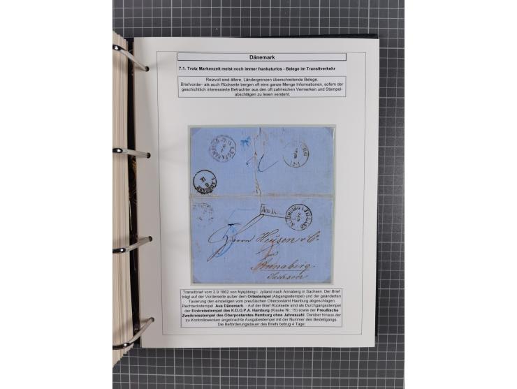 1662/1865 (ca.), most interesting collection with 68 covers, including mail routes between Hamburg and Copenhagen via Schlesw