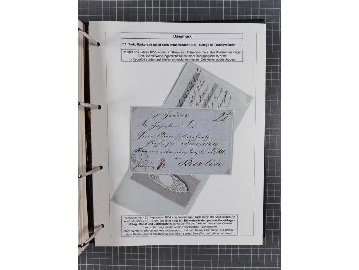 1662/1865 (ca.), most interesting collection with 68 covers, including mail routes between Hamburg and Copenhagen via Schlesw