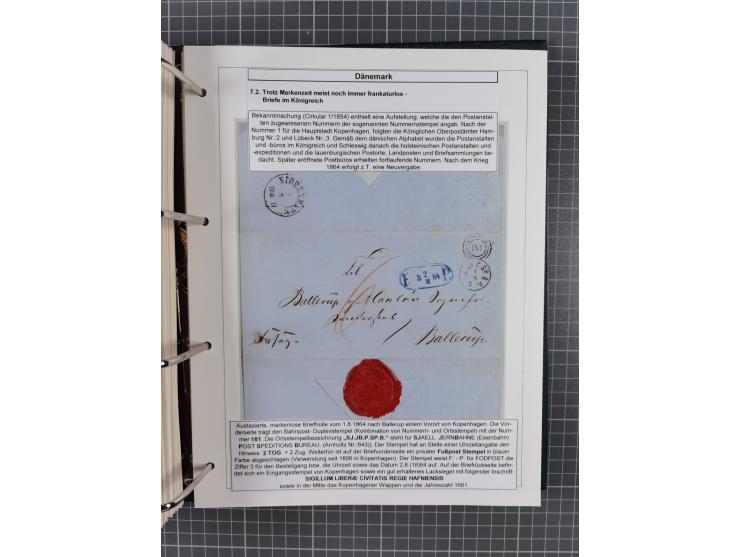 1662/1865 (ca.), most interesting collection with 68 covers, including mail routes between Hamburg and Copenhagen via Schlesw