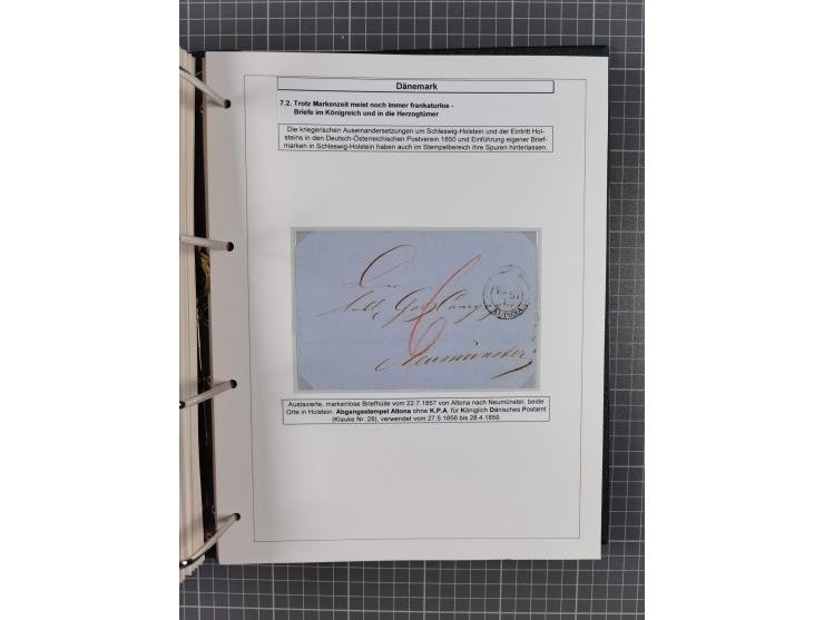 1662/1865 (ca.), most interesting collection with 68 covers, including mail routes between Hamburg and Copenhagen via Schlesw