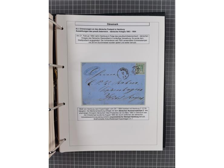 1662/1865 (ca.), most interesting collection with 68 covers, including mail routes between Hamburg and Copenhagen via Schlesw