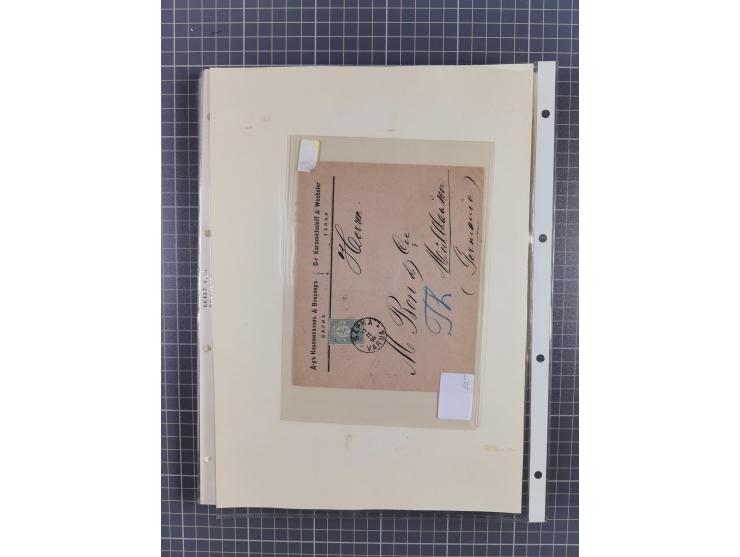 1879/1918, used exhibition collection with around 100 covers, cards, and postal stationeries, including Mi. No. 1-5 used, Mi.