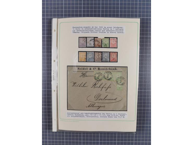 1879/1918, used exhibition collection with around 100 covers, cards, and postal stationeries, including Mi. No. 1-5 used, Mi.