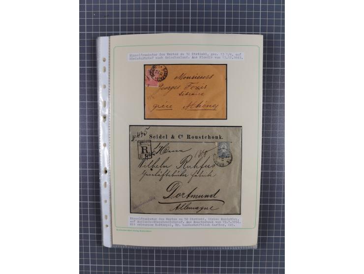 1879/1918, used exhibition collection with around 100 covers, cards, and postal stationeries, including Mi. No. 1-5 used, Mi.