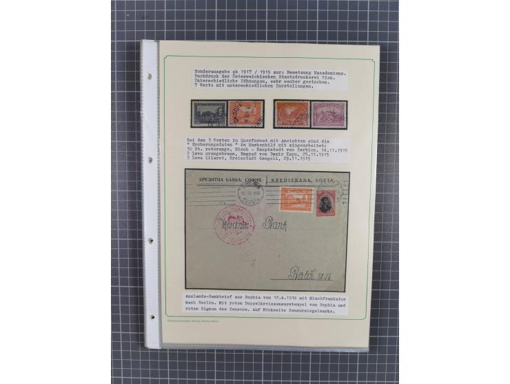 1879/1918, used exhibition collection with around 100 covers, cards, and postal stationeries, including Mi. No. 1-5 used, Mi.