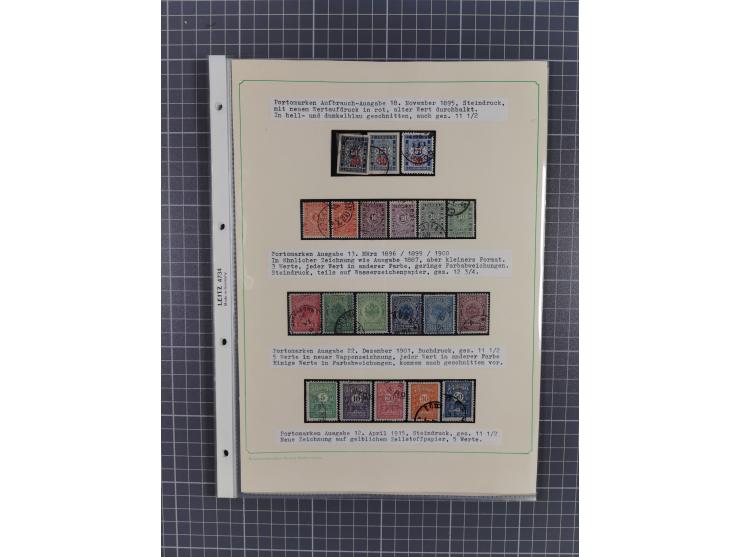 1879/1918, used exhibition collection with around 100 covers, cards, and postal stationeries, including Mi. No. 1-5 used, Mi.