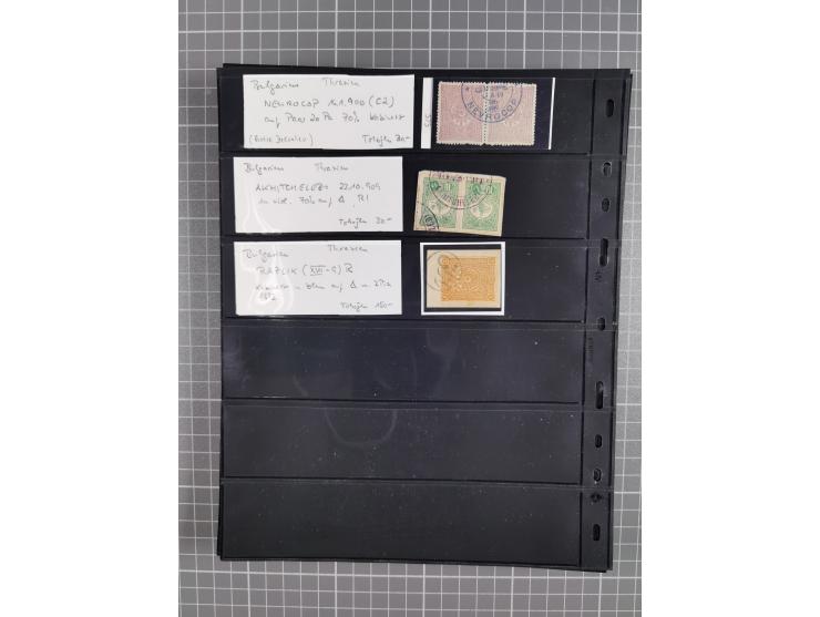 1870/1918, interesting postmark collection on Turkish stamps and pieces, and later on many postal stationeries items and cove