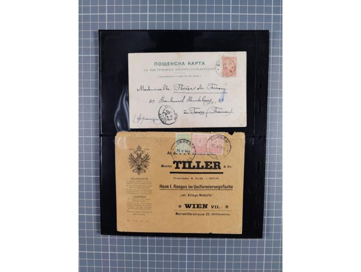 1870/1918, interesting postmark collection on Turkish stamps and pieces, and later on many postal stationeries items and cove