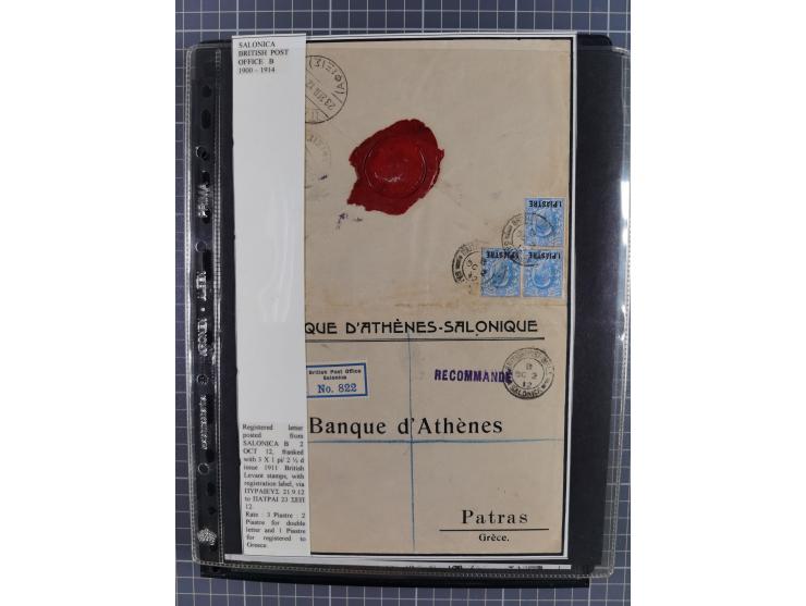 1870/1918, interesting postmark collection on Turkish stamps and pieces, and later on many postal stationeries items and cove