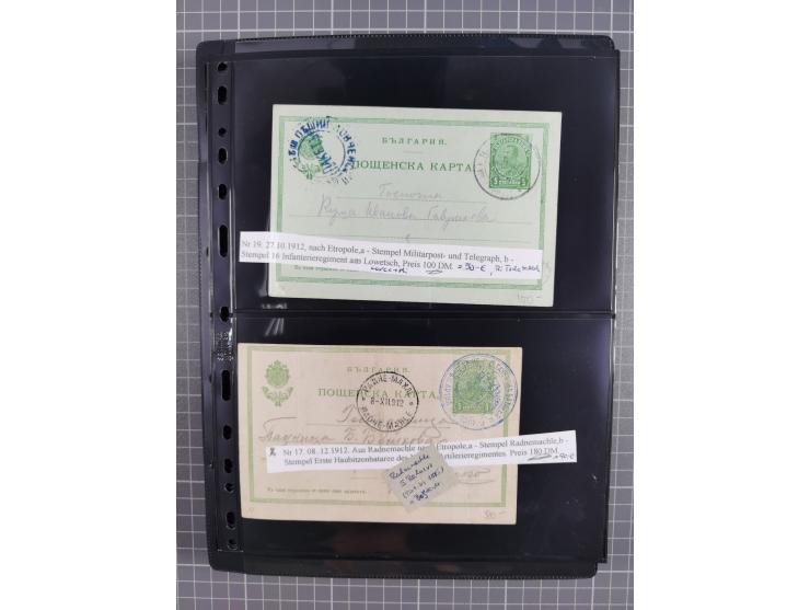 1870/1918, interesting postmark collection on Turkish stamps and pieces, and later on many postal stationeries items and cove