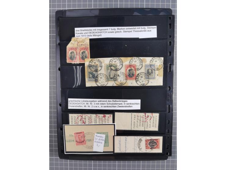 1870/1918, interesting postmark collection on Turkish stamps and pieces, and later on many postal stationeries items and cove