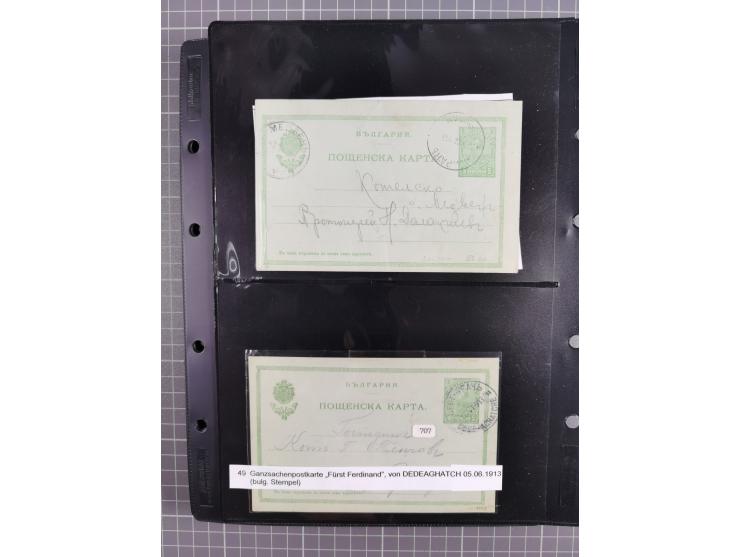 1870/1918, interesting postmark collection on Turkish stamps and pieces, and later on many postal stationeries items and cove