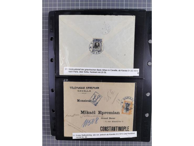 1870/1918, interesting postmark collection on Turkish stamps and pieces, and later on many postal stationeries items and cove