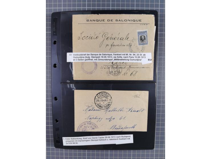 1870/1918, interesting postmark collection on Turkish stamps and pieces, and later on many postal stationeries items and cove