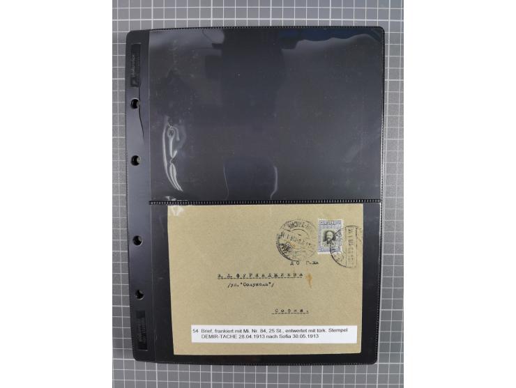 1870/1918, interesting postmark collection on Turkish stamps and pieces, and later on many postal stationeries items and cove