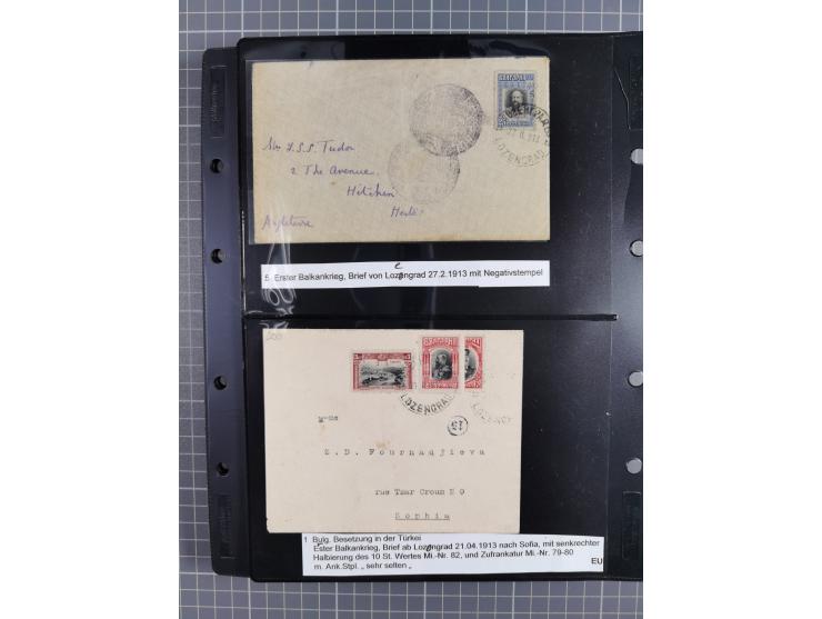 1870/1918, interesting postmark collection on Turkish stamps and pieces, and later on many postal stationeries items and cove