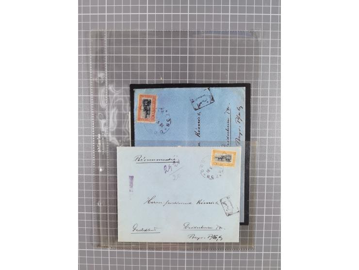 1870/1918, interesting postmark collection on Turkish stamps and pieces, and later on many postal stationeries items and cove