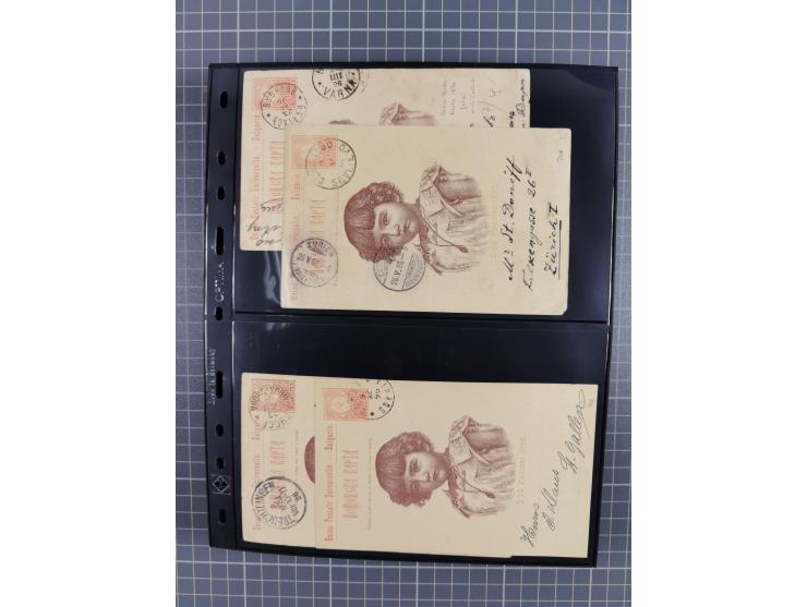 1870/1918, interesting postmark collection on Turkish stamps and pieces, and later on many postal stationeries items and cove