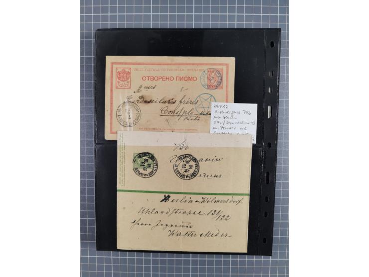 1870/1918, interesting postmark collection on Turkish stamps and pieces, and later on many postal stationeries items and cove