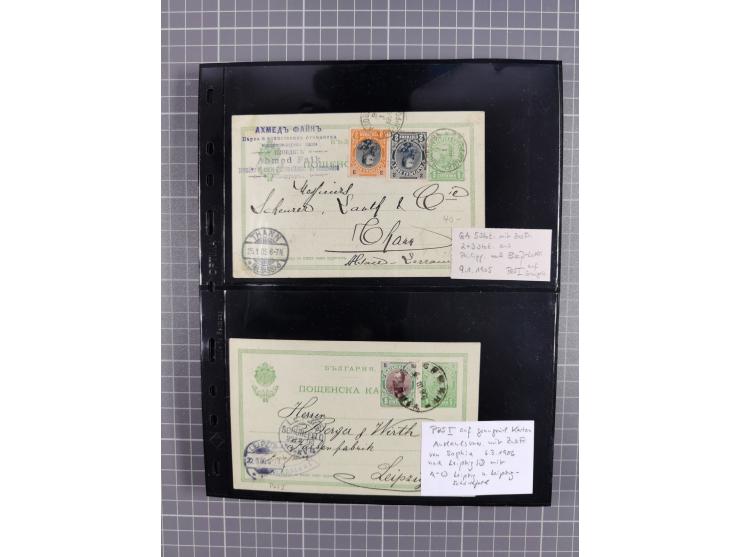 1870/1918, interesting postmark collection on Turkish stamps and pieces, and later on many postal stationeries items and cove