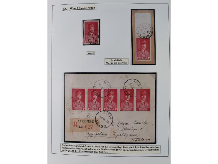 1941/42, Maréchal Pétain, attractive mint never hinged/unused and used collection with 134 covers and cards, specialized with