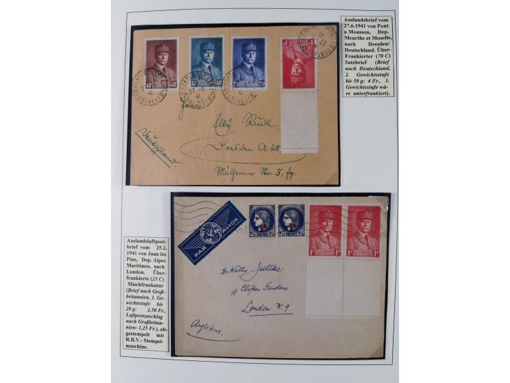 1941/42, Maréchal Pétain, attractive mint never hinged/unused and used collection with 134 covers and cards, specialized with