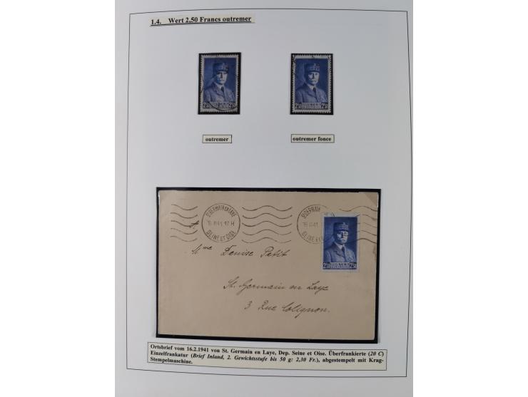 1941/42, Maréchal Pétain, attractive mint never hinged/unused and used collection with 134 covers and cards, specialized with
